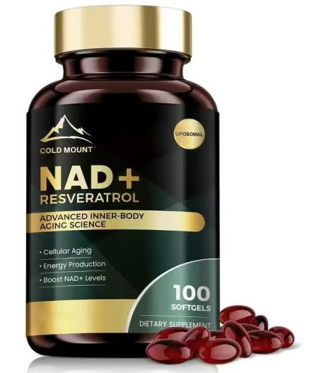 NAD+ Resveratrol | 100 Cápsulas Blandas - Antienvejecimiento, Energía y Concentración - Apoyo con Fórmula Liposomal | En zonas con más de 35 °C, pedir con precaución, puede derretirse