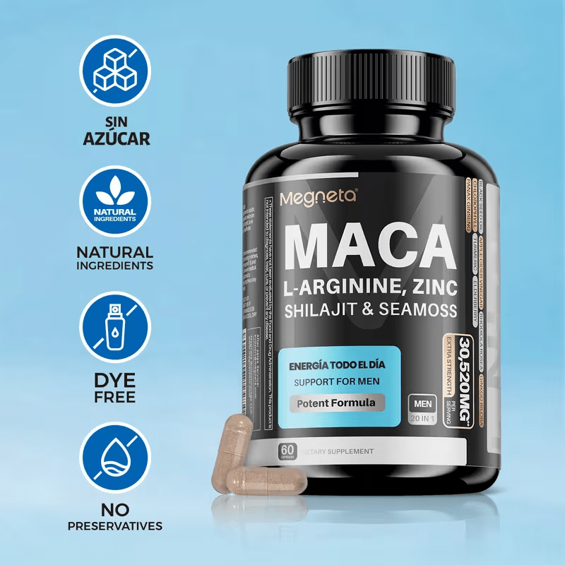 Advanced Formula for Men – Premium Maca with L-Arginine, Zinc, and Sea Moss | Natural Vitality and Strength - Like Ancient Warriors! | Potent 30:1 Extracts, 5200Mg Total | 60 Capsules