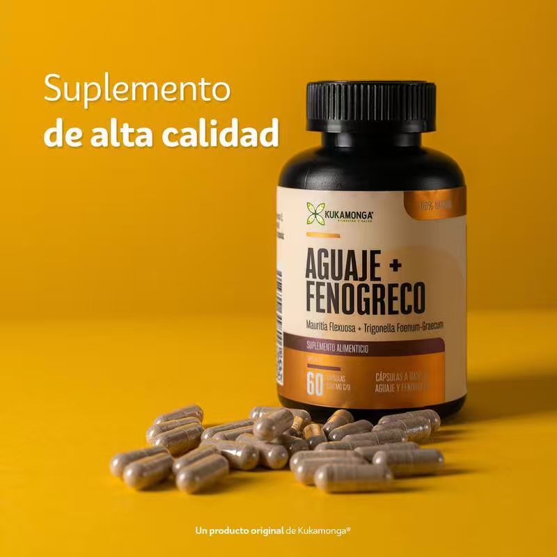 Aguaje 1 Bottle with 60 Capsules | 1000 Mg Per Unit | 1 Month Duration | Kukamonga.