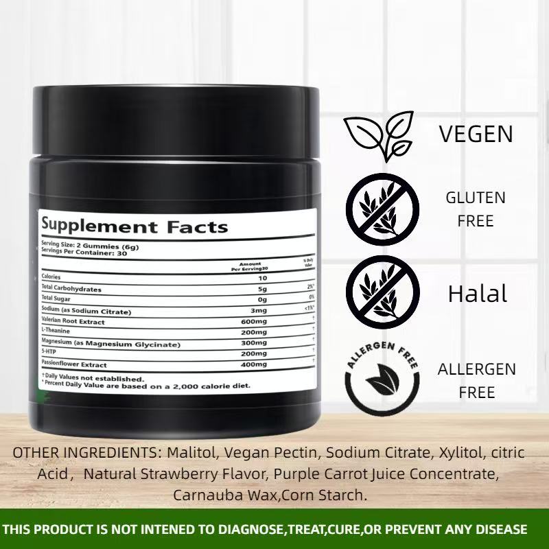 WihtBetai Natural Sleep Gummies - 30 Servings -Sweet Heart Pineapple(Melatonin Free)