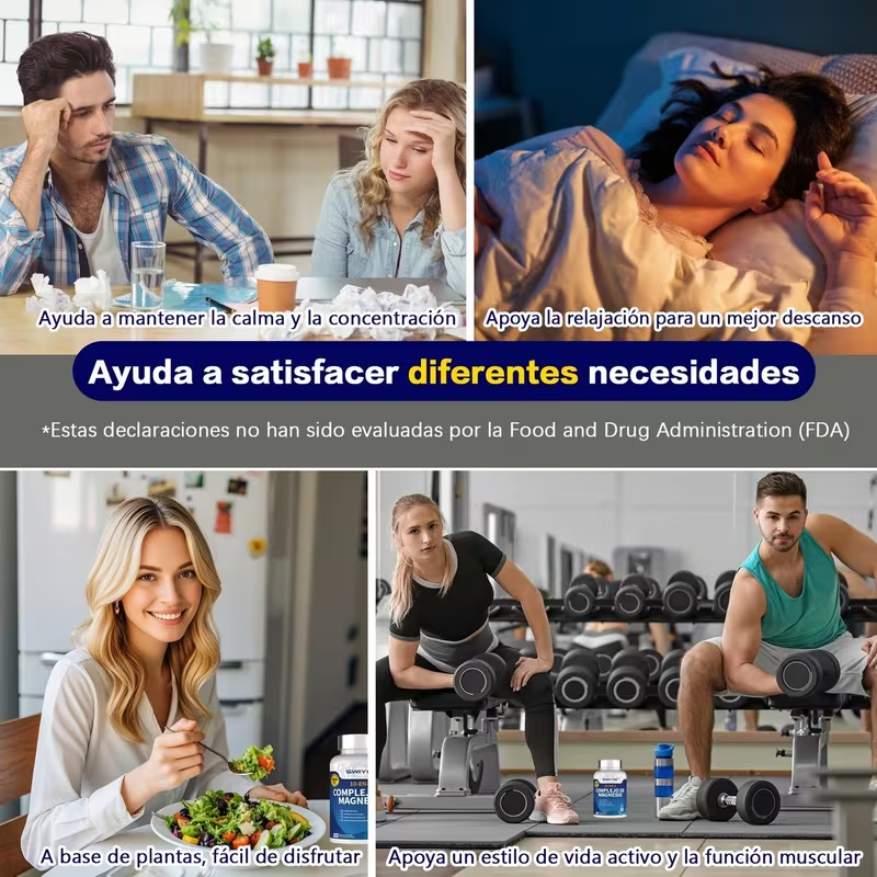 Swiyie - Complejo de Magnesio 10 Suplementos Elementales - 1000 mg Te Permite Volver a la Juventud Glicina, Taurina, Citrato, Aspartato, Óxido, Carbonatos, Malato, Ácido Ascórbico, Uridina, Gluconato,