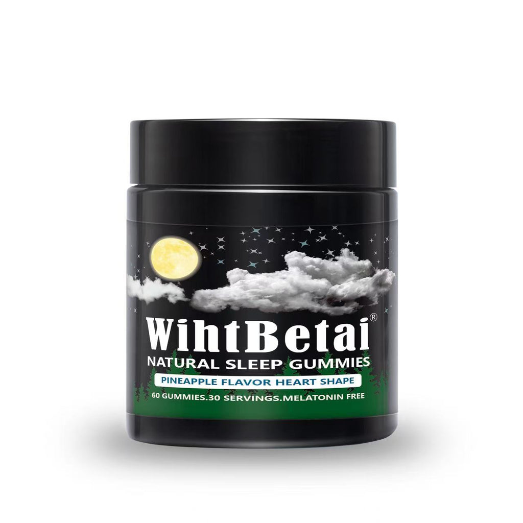 WihtBetai Natural Sleep Gummies - 30 Servings -Sweet Heart Pineapple(Melatonin Free)