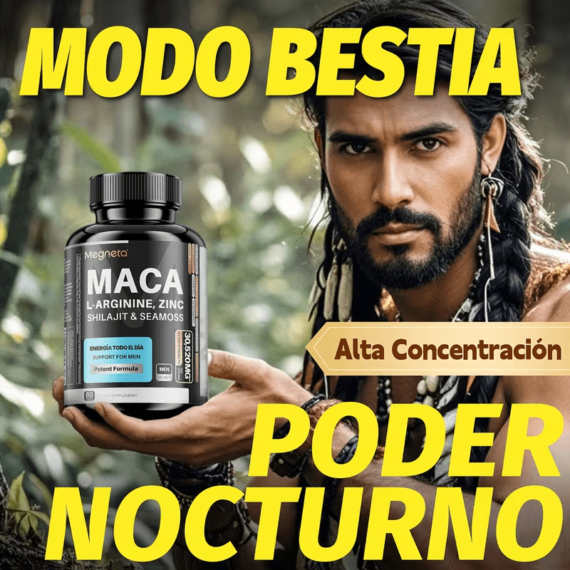 Advanced Formula for Men – Premium Maca with L-Arginine, Zinc, and Sea Moss | Natural Vitality and Strength - Like Ancient Warriors! | Potent 30:1 Extracts, 5200Mg Total | 60 Capsules