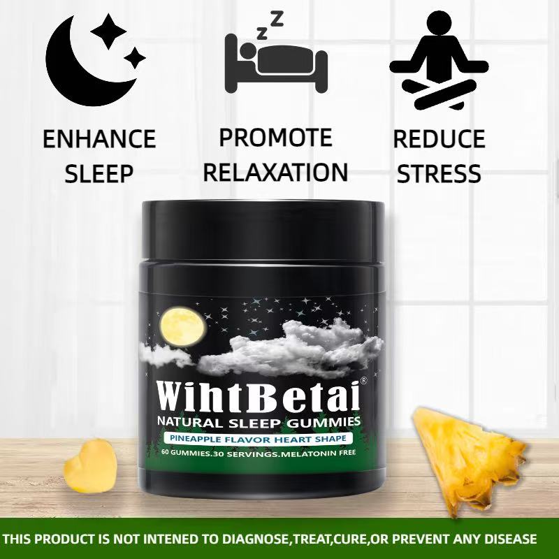 Gominolas WihtBetai para el sueño natural - 30 porciones - Piña Dulce Corazón (sin melatonina)
