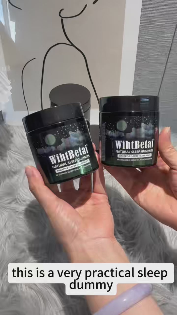 WihtBetai Natural Sleep Gummies - 30 Servings -Sweet Heart Pineapple(Melatonin Free)