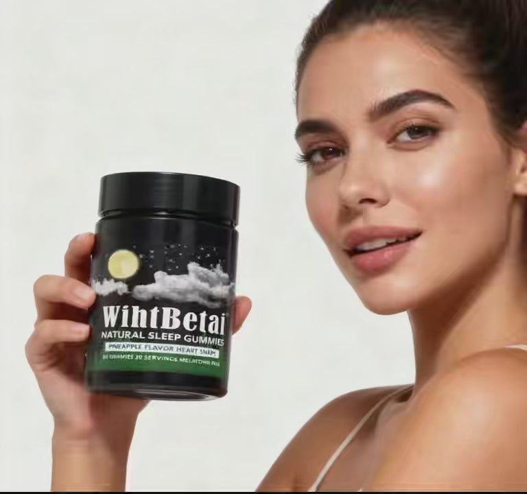 WihtBetai Natural Sleep Gummies - 30 Servings -Sweet Heart Pineapple(Melatonin Free)